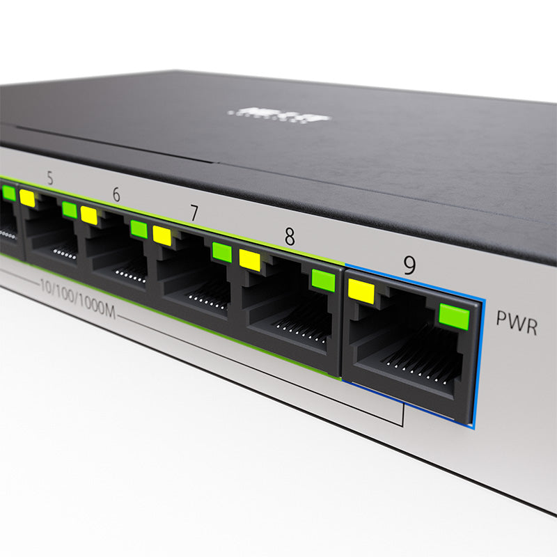 Nexxt VertexV900P 9 Port PoE+ Switch Giga 120W NSW-V900P