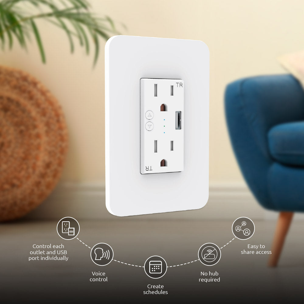 NexxtHome Smart NHE-W100 Power Outlet w/USB