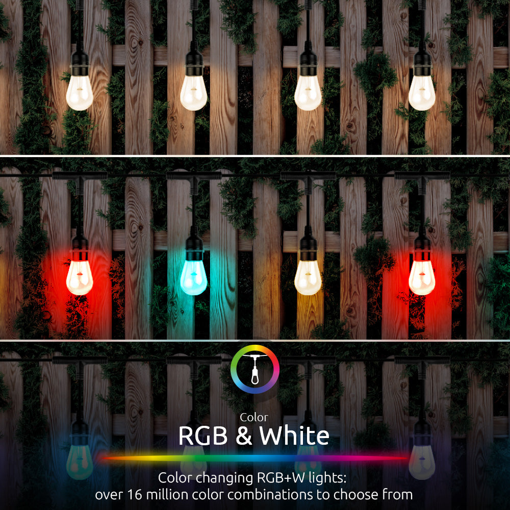 Nexxt Home NHB-O100 Smart LED String Light RGB 24 Bulb 48ft