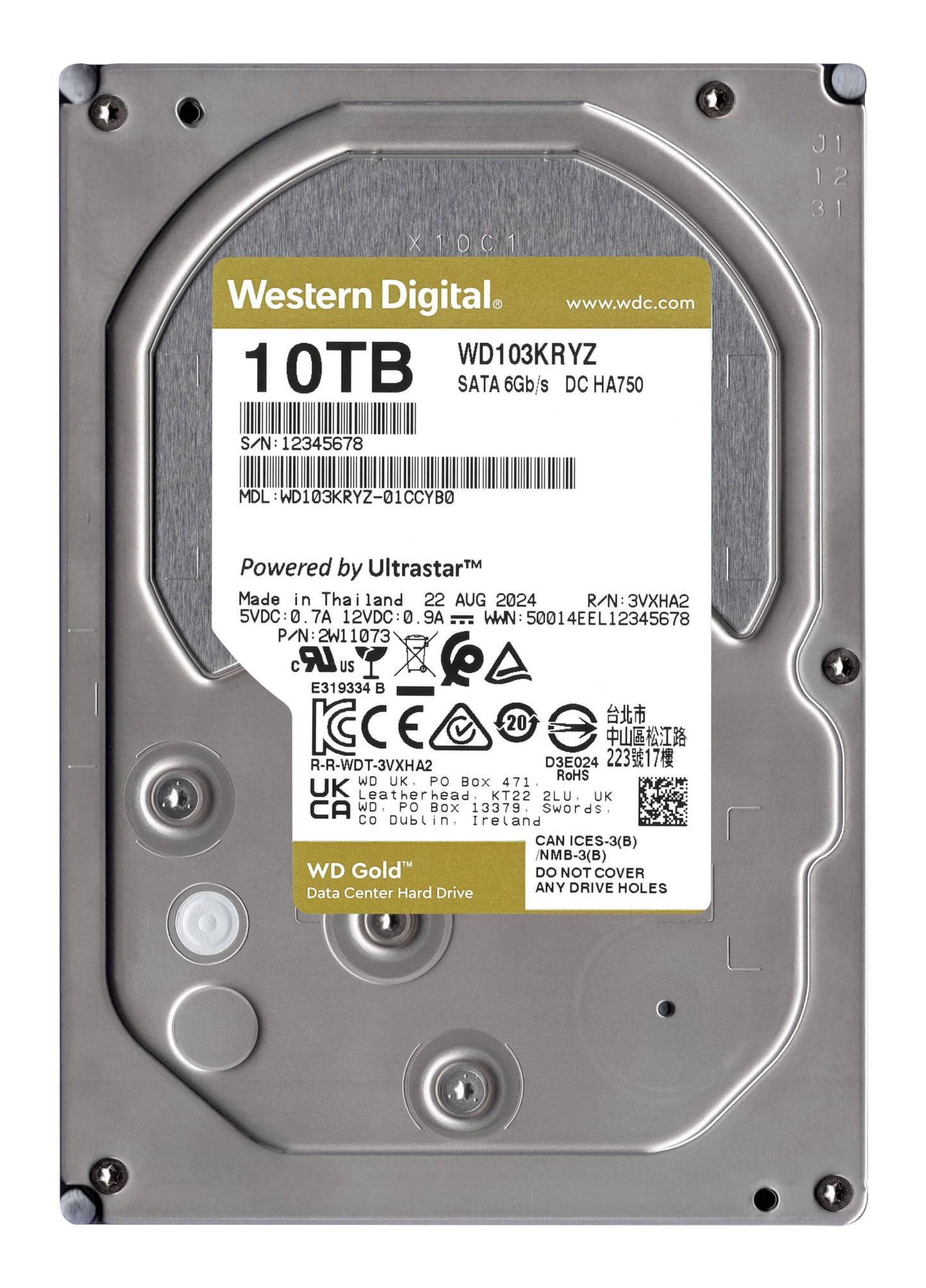 WD GOLD WD103KRYZ 10TB SATA6 7200rpm 512mb